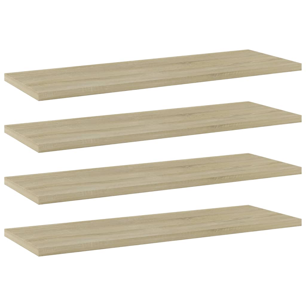 Panneau de bibliothèque 4pcs Chêne sonoma 60x20x1,5cm Aggloméré