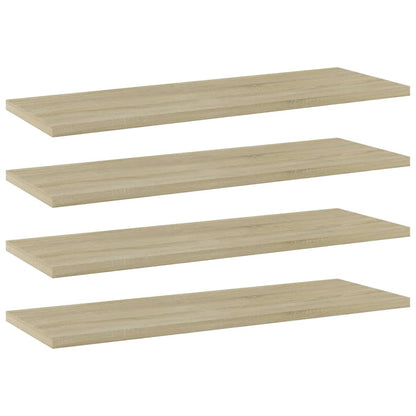 Panneau de bibliothèque 4pcs Chêne sonoma 60x20x1,5cm Aggloméré