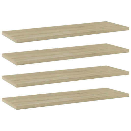 Panneau de bibliothèque 4pcs Chêne sonoma 60x20x1,5cm Aggloméré