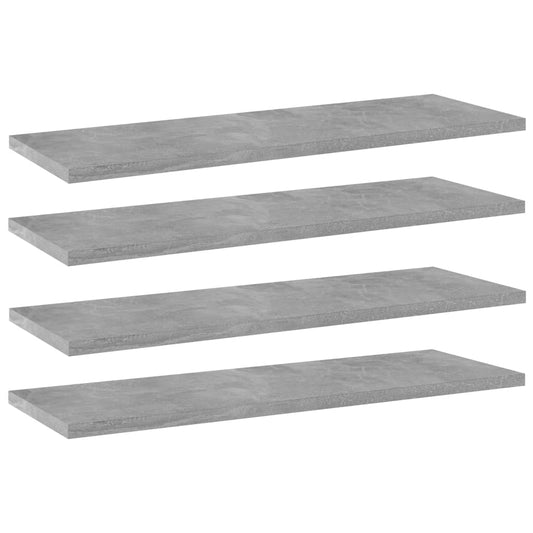 Panneaux de bibliothèque 4 pcs Gris béton 60x20x1,5cm Aggloméré