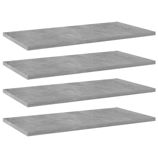 Panneaux de bibliothèque 4 pcs Gris béton 60x30x1,5cm Aggloméré