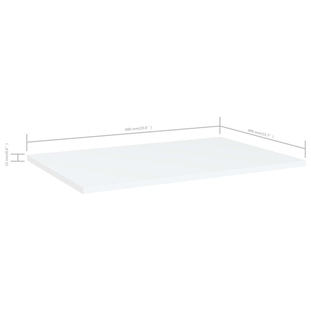 Panneaux de bibliothèque 4 pcs blanc bois d’ingénierie