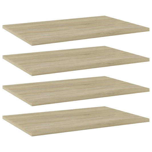 Panneau de bibliothèque 4 pcs chêne sonoma bois d’ingénierie