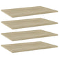 Panneau de bibliothèque 4 pcs chêne sonoma bois d’ingénierie