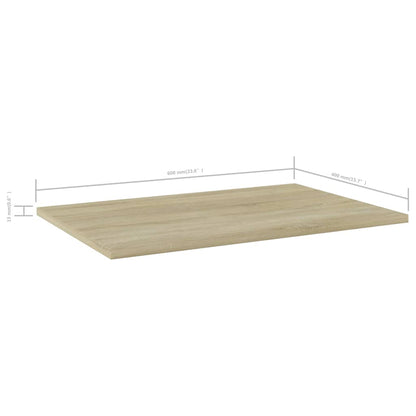 Panneau de bibliothèque 4 pcs chêne sonoma bois d’ingénierie