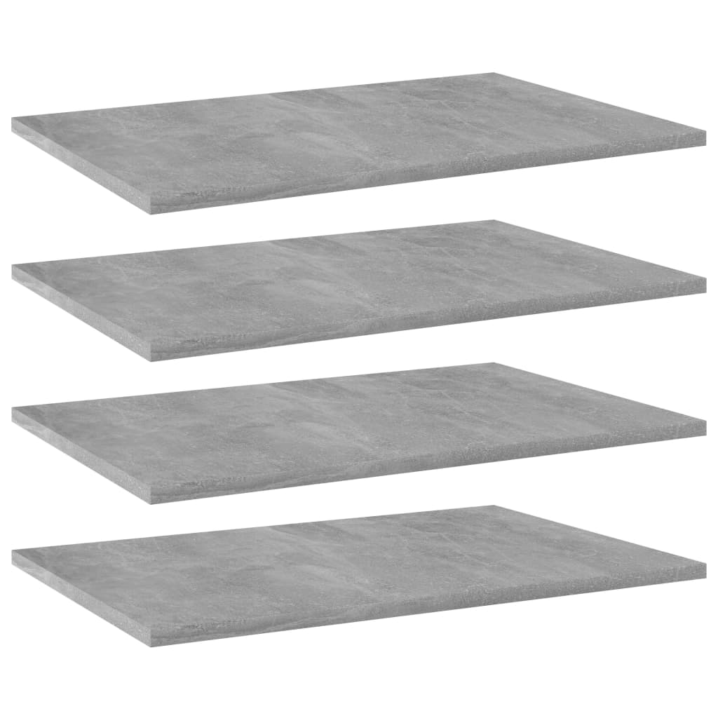 Panneaux de bibliothèque 4 pcs gris béton bois d’ingénierie