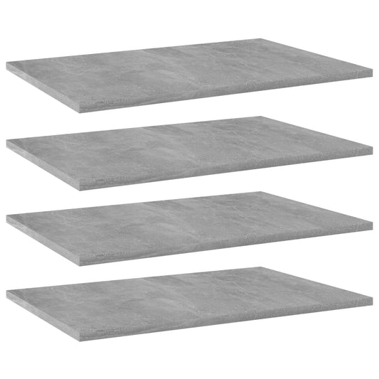 Panneaux de bibliothèque 4 pcs gris béton bois d’ingénierie