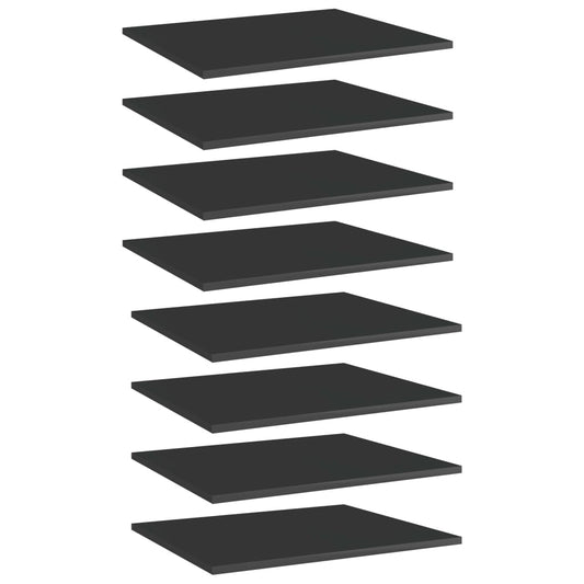 Panneaux de bibliothèque 8 pcs noir brillant bois d’ingénierie