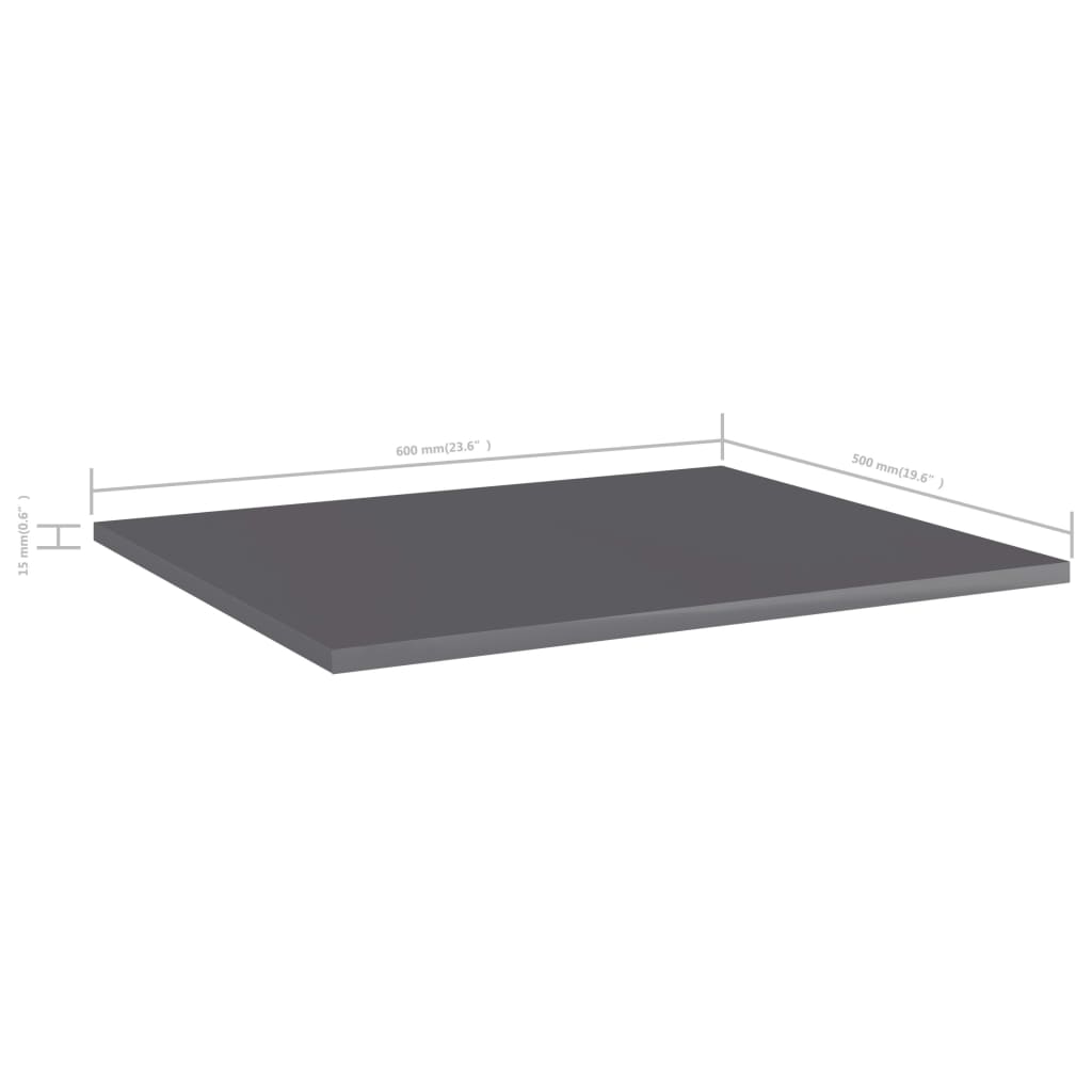 Panneaux de bibliothèque 8 pcs gris brillant bois d’ingénierie