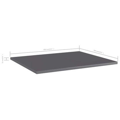 Panneaux de bibliothèque 8 pcs gris brillant bois d’ingénierie