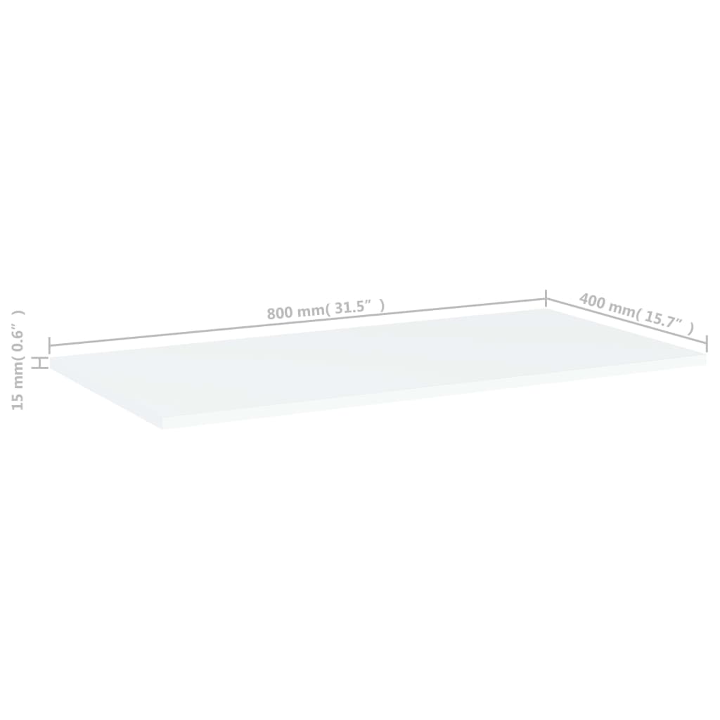 Panneaux de bibliothèque 4 pcs blanc bois d’ingénierie