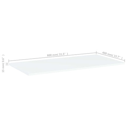 Panneaux de bibliothèque 4 pcs blanc bois d’ingénierie