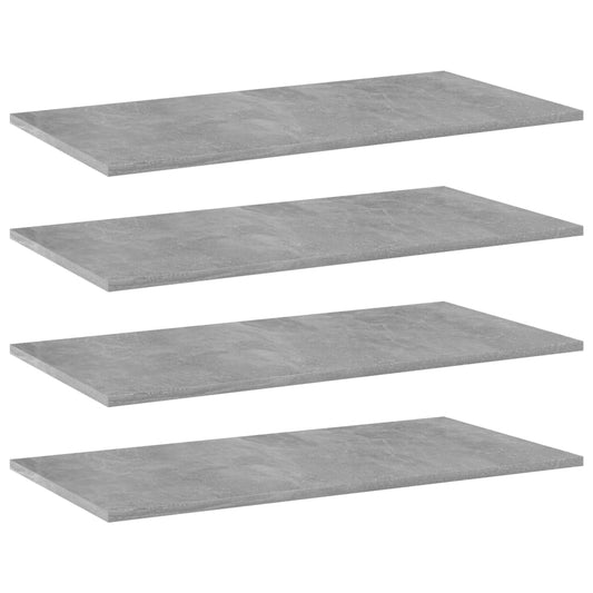 Panneaux de bibliothèque 4 pcs gris béton bois d’ingénierie