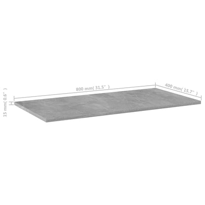 Panneaux de bibliothèque 4 pcs gris béton bois d’ingénierie