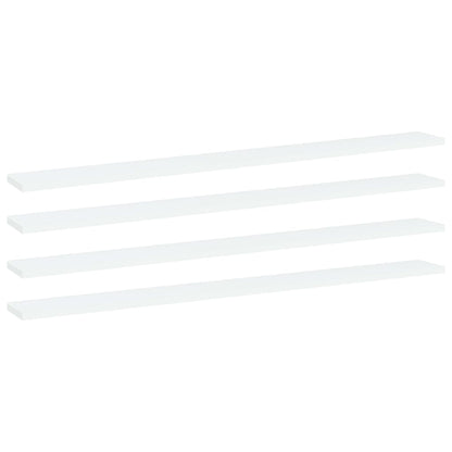 Panneaux de bibliothèque 4 pcs Blanc 100x10x1,5 cm Aggloméré