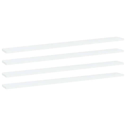 Panneaux de bibliothèque 4 pcs Blanc 100x10x1,5 cm Aggloméré