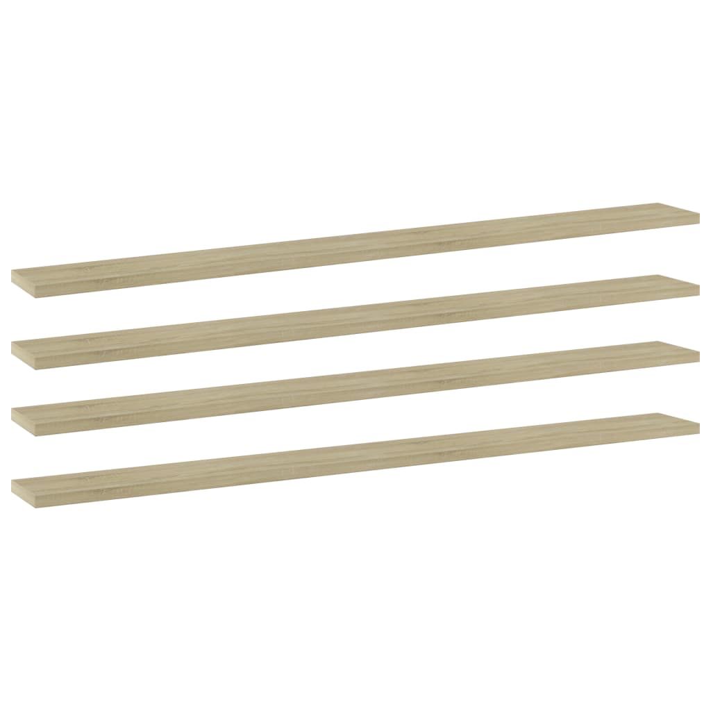 Panneaux bibliothèque 4 pcs Chêne sonoma 100x10x1,5cm Aggloméré