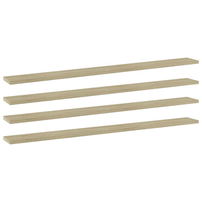 Panneaux bibliothèque 4 pcs Chêne sonoma 100x10x1,5cm Aggloméré