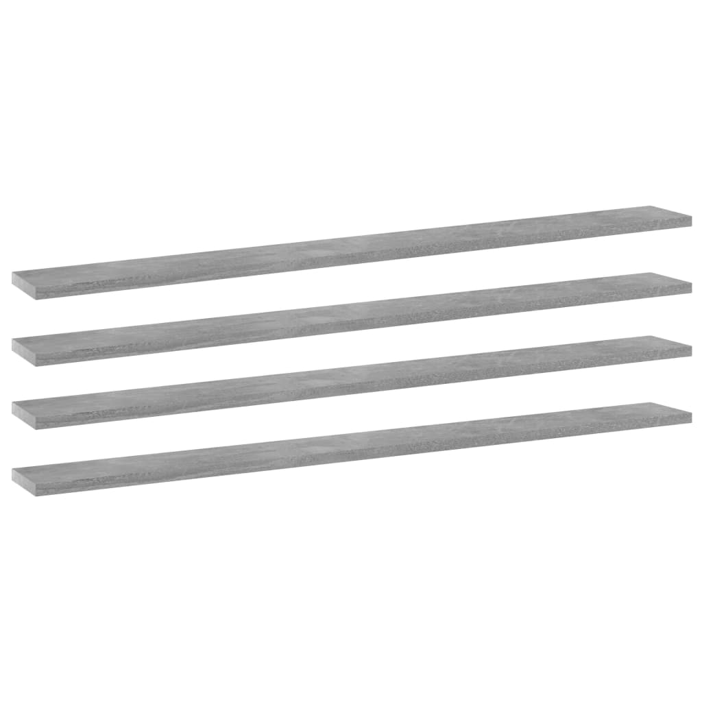Panneaux de bibliothèque 4 pcs gris béton bois d’ingénierie