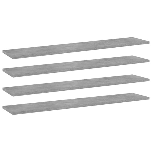 Panneaux de bibliothèque 4 pcs gris béton bois d’ingénierie