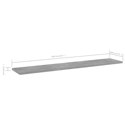 Panneaux de bibliothèque 4 pcs gris béton bois d’ingénierie