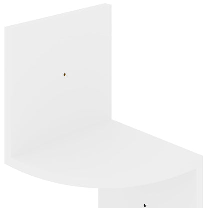 Étagère d'angle murale blanc brillant 19x19x123 cm