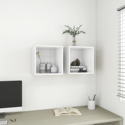 Armoires murales 2 pcs Blanc 37x37x37 cm Bois d’ingénierie