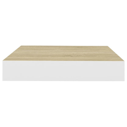 Étagères murales 4 pcs Chêne et blanc 23x23,5x3,8 cm MDF