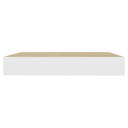 Étagères murales 4 pcs Chêne et blanc 23x23,5x3,8 cm MDF