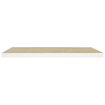 Étagère flottante murale chêne et blanc 80x23,5x3,8 cm MDF