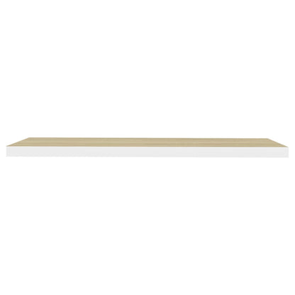 Étagères flottantes 4 pcs chêne et blanc 120x23,5x3,8 cm MDF