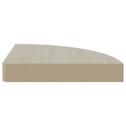 Étagère d'angle murale Chêne et blanc 35x35x3,8 cm MDF