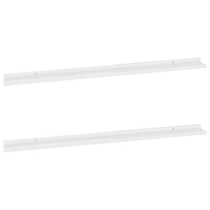 Étagères murales 2 pcs Blanc brillant 115x9x3 cm