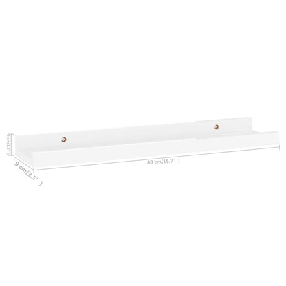 Étagères murales 4 pcs Blanc brillant 40x9x3 cm