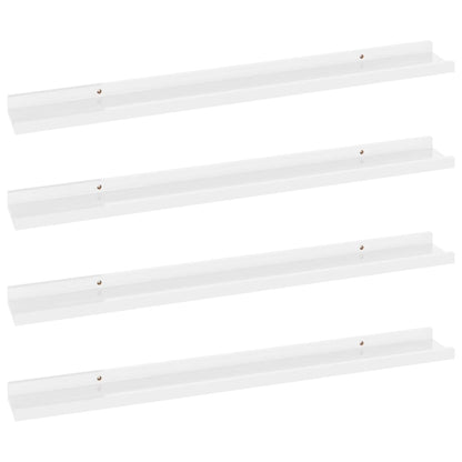 Étagères murales 4 pcs Blanc brillant 80x9x3 cm