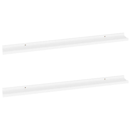 Étagères murales 2 pcs Blanc 100x9x3 cm