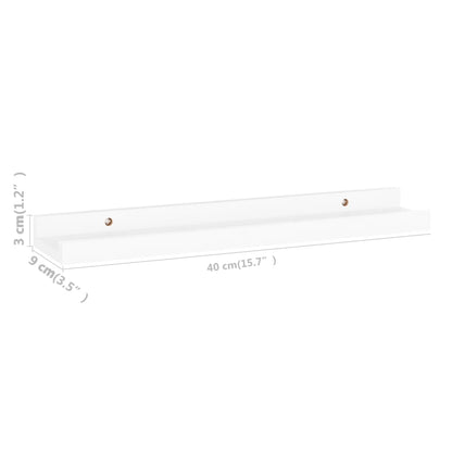 Étagères murales 4 pcs Blanc 40x9x3 cm