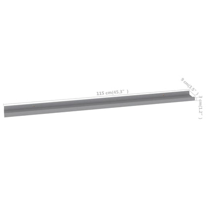 Étagères murales 2 pcs Gris 115x9x3 cm