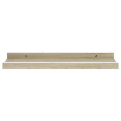 Étagères murales 4 pcs blanc et chêne sonoma 40x9x3 cm