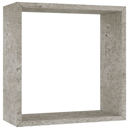 Étagères murales sous forme de cube 3 pcs Gris béton