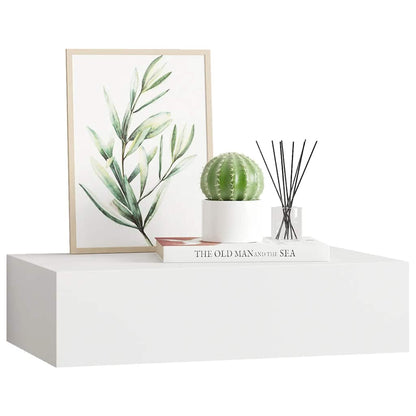 Étagère à tiroir murale Blanc 40x23,5x10 cm MDF
