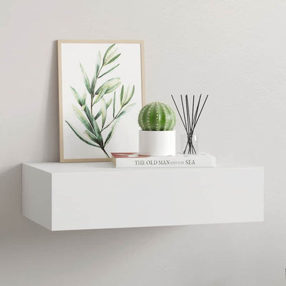 Étagère à tiroir murale Blanc 40x23,5x10 cm MDF