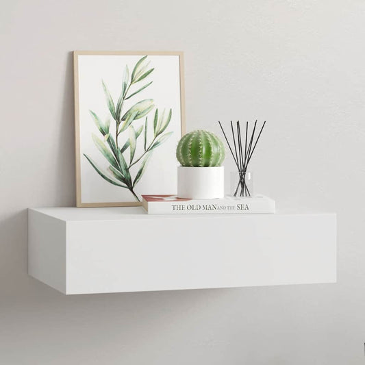 Étagère à tiroir murale Blanc 40x23,5x10 cm MDF