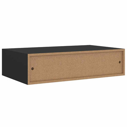 Étagère à tiroir murale noir 40x23,5x10 cm MDF