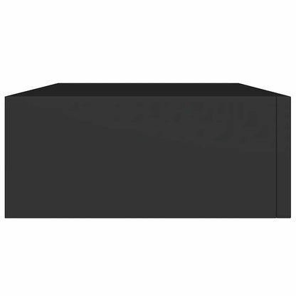 Étagères à tiroirs murales 2 pcs noir 40x23,5x10 cm MDF
