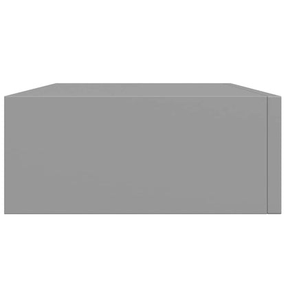 Étagères à tiroirs murales 2 pcs gris 40x23,5x10 cm MDF