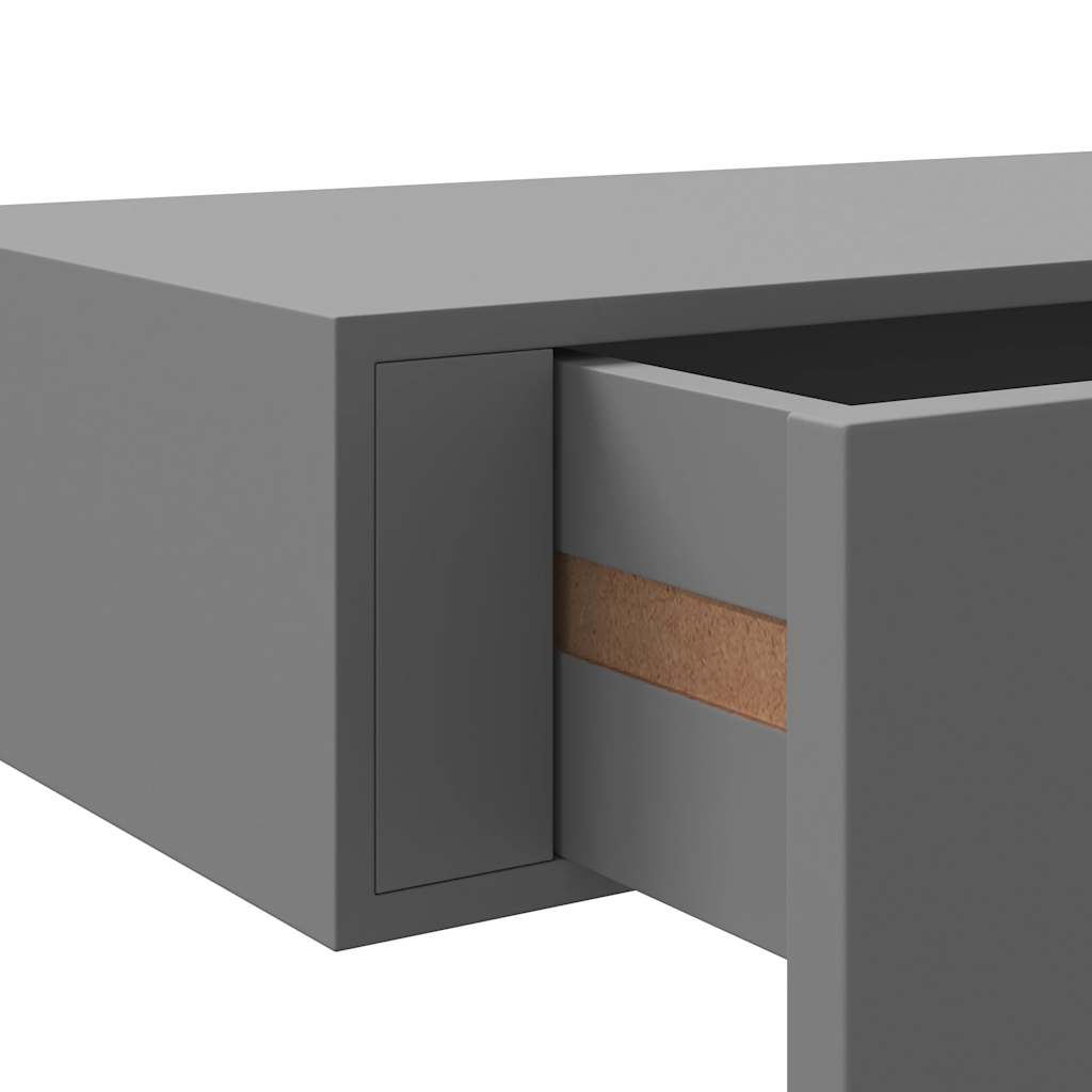 Étagères à tiroirs murales 2 pcs gris 40x23,5x10 cm MDF