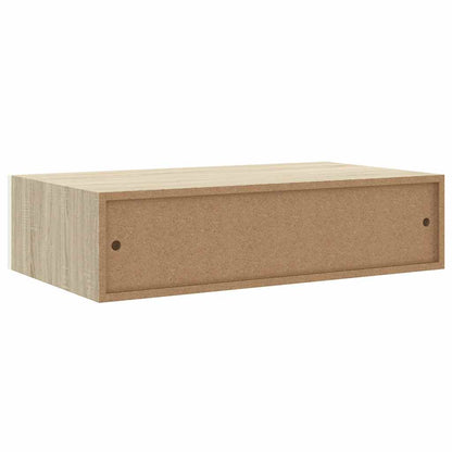 Étagères à tiroir murales 2 pcs Chêne et blanc 40x23,5x10cm MDF