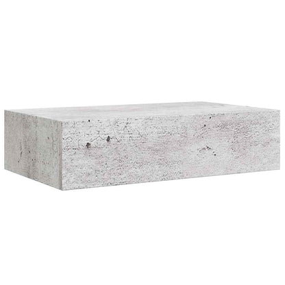 Étagère à tiroir murale Gris béton 40x23,5x10 cm MDF