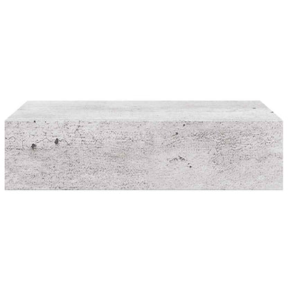 Étagère à tiroir murale Gris béton 40x23,5x10 cm MDF